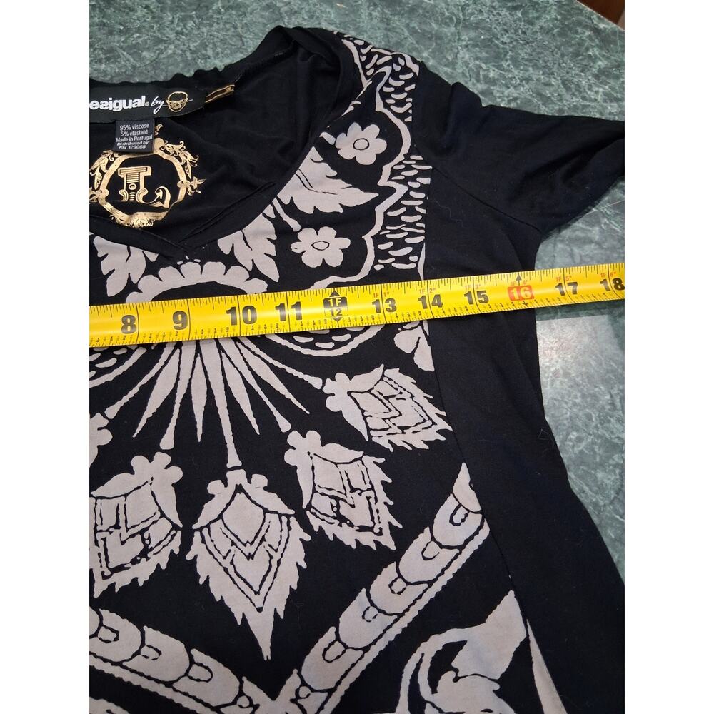 Desigual x Christian Lacroix Dress Womens Sz M Abstract Artsy Stretch Lagenlook - Picture 8 of 12